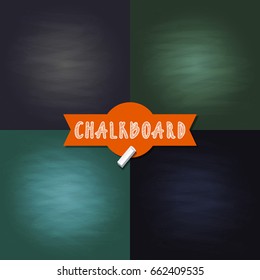 Vector Set Of Blank Chalkboard Texture Backgrounds With Different Colors