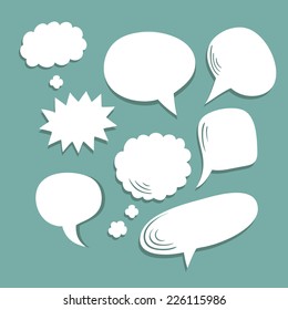 Vector set of blank comic speech bubbles