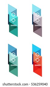 Vector set of blank geometric infographic web boxes created with triangles. Backgrounds for workflow layout, diagram, number options or web design