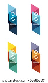 Vector set of blank geometric infographic web boxes created with triangles. Backgrounds for workflow layout, diagram, number options or web design
