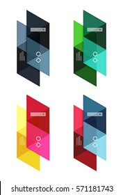 Conjunto vectorial de cuadros web de infografía geométrica en blanco creados con triángulos. Fondos para diseño de flujo de trabajo, diagrama, opciones de número o diseño web