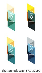 Vektorset mit weißen, geometrischen Infografik-Webkästen, die mit Dreiecken erstellt wurden. Hintergründe für Workflow-Layout, Diagramm, Zahlenoptionen oder Webdesign