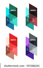 Conjunto vectorial de cuadros web de infografía geométrica en blanco creados con triángulos. Fondos para diseño de flujo de trabajo, diagrama, opciones de número o diseño web