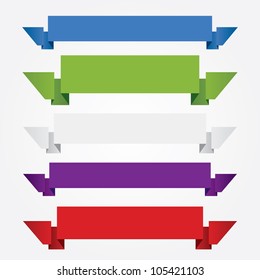 vector set of blank paper banners