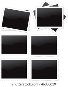  Vector set of blank printed photos isolated on white.