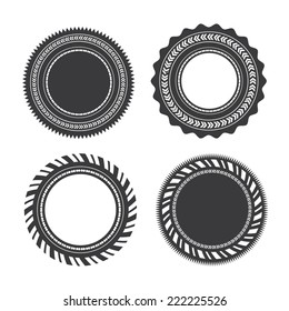 vector set of blank retro vintage badges  