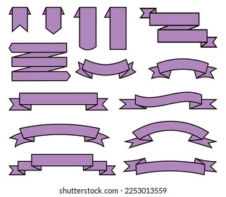 Vector Set of Blank Ribbon Banners.