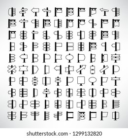 vector set of blank signboard and signpost icons