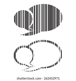 vector set of blank speech bubbles barcode