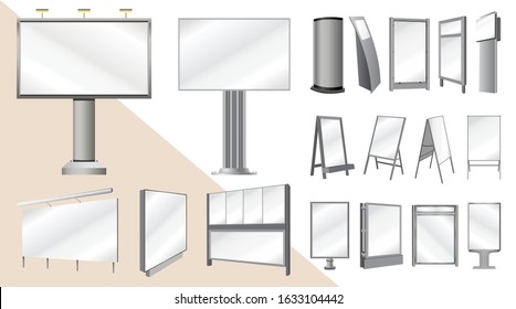 Vector set of blank templates for advertising designs for the city and exhibition