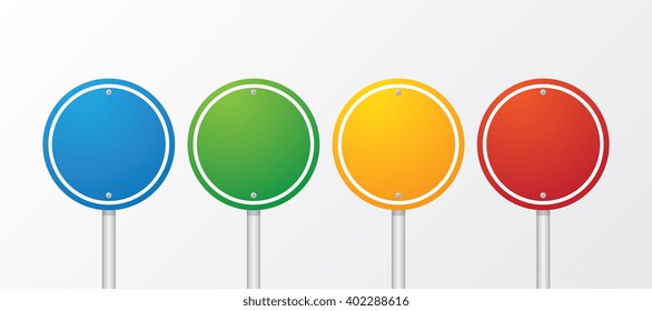 Vector Set of Blank Traffic Signs