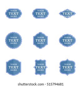Vector set Blank vintage labels and frame. Vector illustration EPS 10