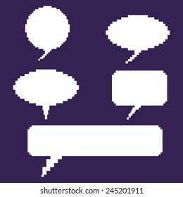 Vector Set of Blank White Pixel Bubbles