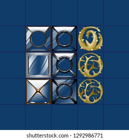 vector set of blocking elements for match three game