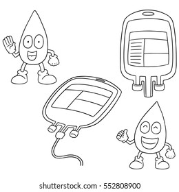 vector set of blood bag