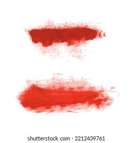 Vektorset aus blutigen roten, rosafarbenen Aquarellhintergründen mit handgemalten Texturhintergründen einzeln auf Weiß. Abstrakte Sammlung von Acryl-Trockenbürstenstrichen, Flecken, Flecken, Blenden. farbige Schminkrahmen, flüssige Tintenkunst