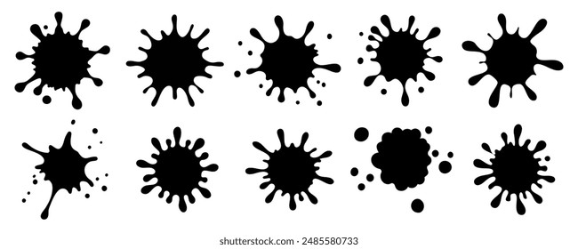 Vector set of blots or stain on the white background