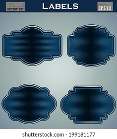 Vector set: Blue Colored framed labels/ stickers . Easy to edit. Perfect for your works, Perfect quality works.