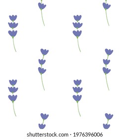 vector set of blue flowers with green leaves on white background summer spring autumn seamless pattern