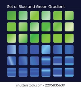 Vektorset mit blauen und grünen Farbpaletten