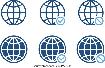 Vector Set of Blue Internet Icons (2 Colors)