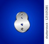 vector set of Blue metallic fonts