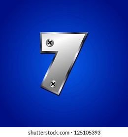 vector set of Blue metallic fonts
