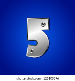 vector set of Blue metallic fonts