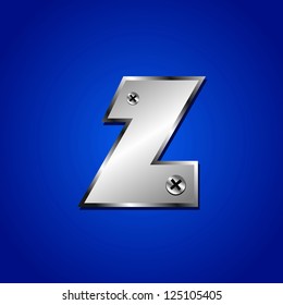 vector set of Blue metallic fonts