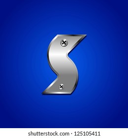 vector set of Blue metallic fonts