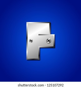 vector set of Blue metallic fonts
