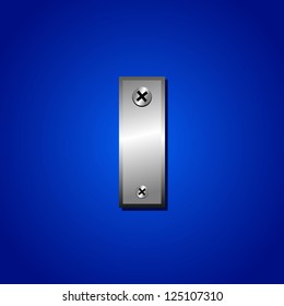 vector set of Blue metallic fonts