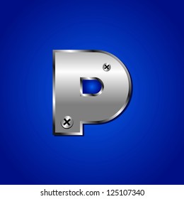 vector set of Blue metallic fonts
