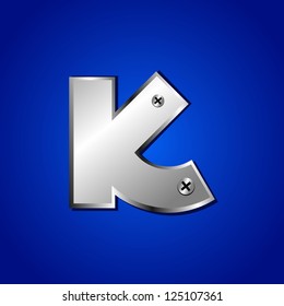 vector set of Blue metallic fonts