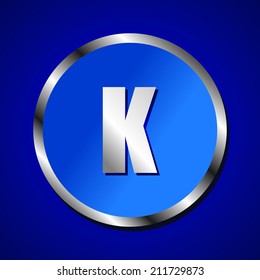 vector set of blue metallic fonts