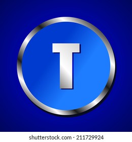 vector set of blue metallic fonts