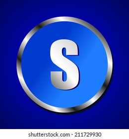 vector set of blue metallic fonts