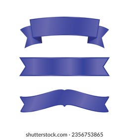 Conjunto vectorial de cintas azules sobre fondo blanco.
