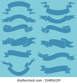 vector set of blue ribbons for your text