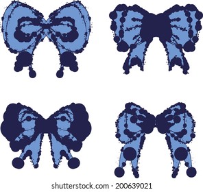 Vector set blueberry color bows