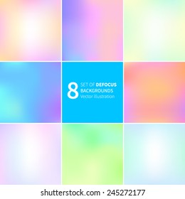 Vector set of blurry backgrounds. Colorful texture for your design