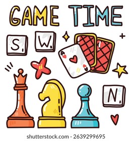 vector set with board game elements. colorful set