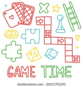 vector set with board game elements. colorful set