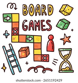vector set with board game elements. colorful set 