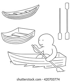vector set of boat
