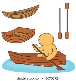 vector set of boat