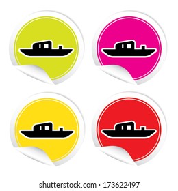 Vector set of boat and ship symbols and icons.
