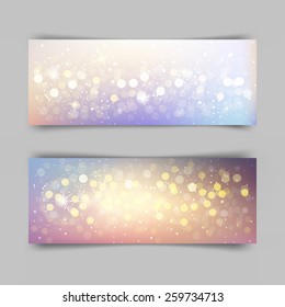 Vector set of bokeh banner 400*150 for your design.