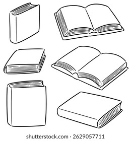 conjunto vetorial de desenho animado de livro