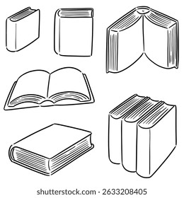vector set of book cartoon